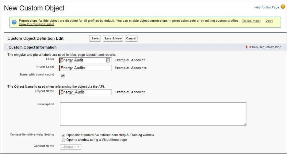 A screenshot of working with custom objects.